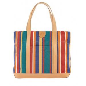 NEW IL BISONTE women's caramella medium tote bag in riga sdraio/naturale